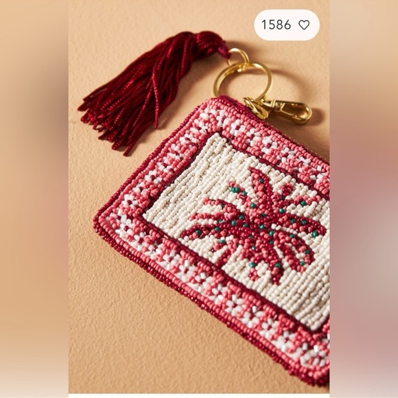 Anthropologie beaded coin purse-summer edition  size 3.5” by 5” - Picture 5 of 10